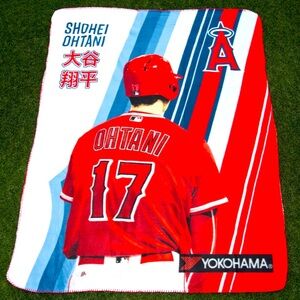 MLB Shohei Ohtani Red White Blue Throw Blanket